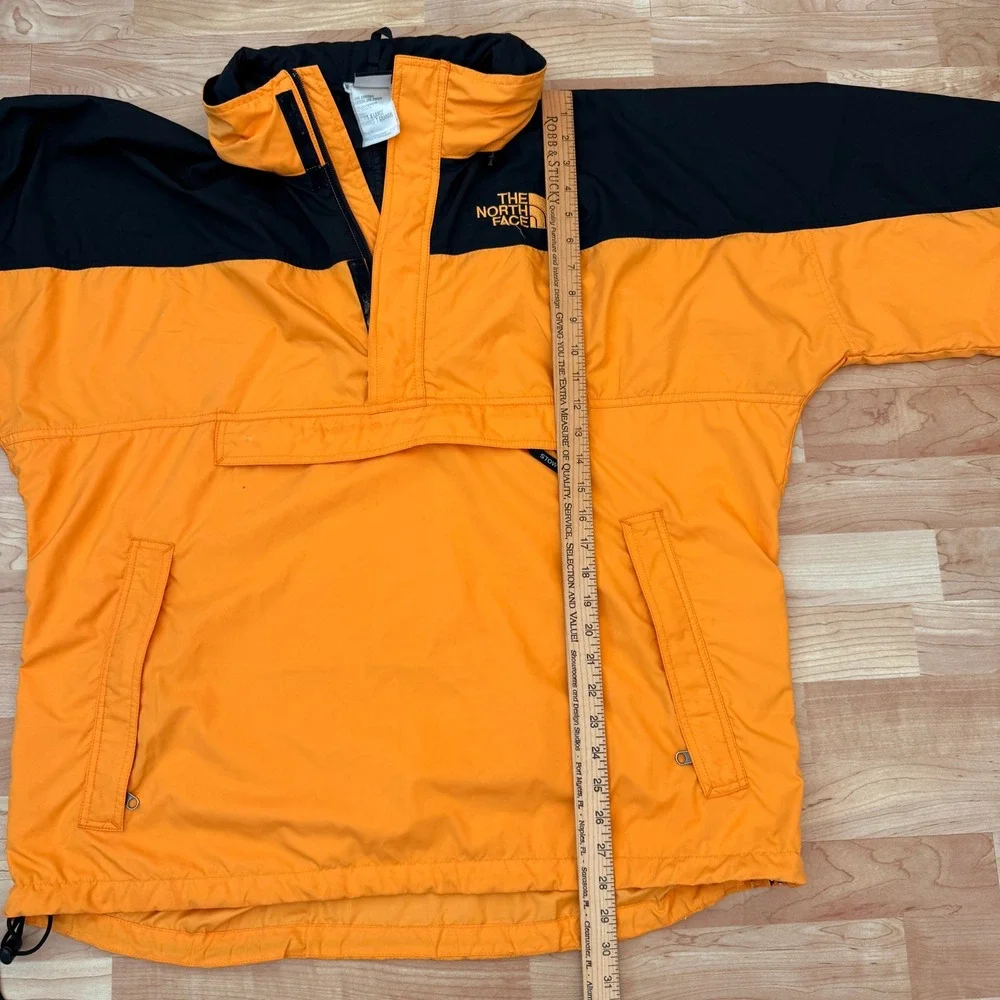 The North Face Mens XL Orange Black Colorblock Anorak Pullover Jacket
